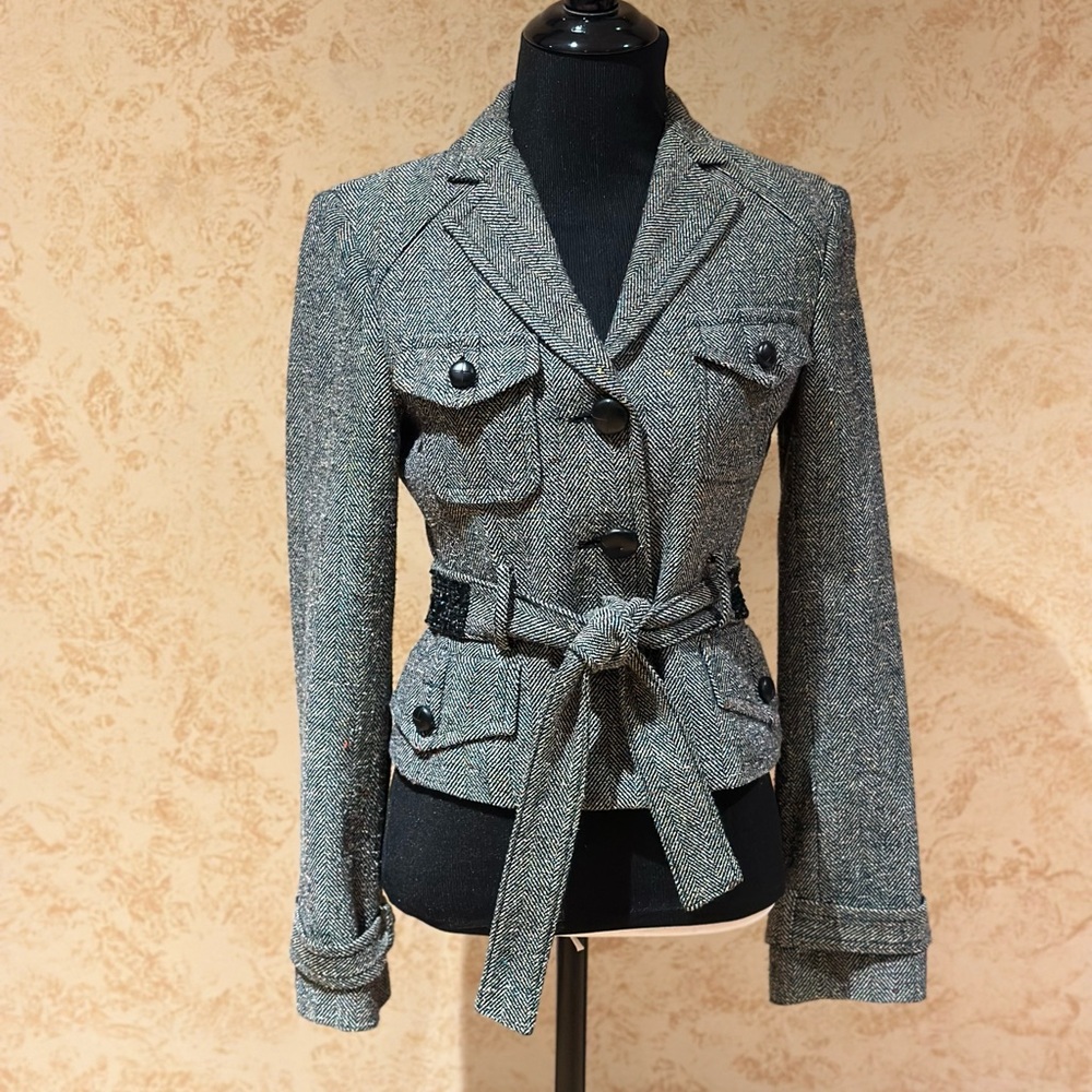 Bcbgmaxazria- Herringbone Pattern -Tweed Cropped … - image 6